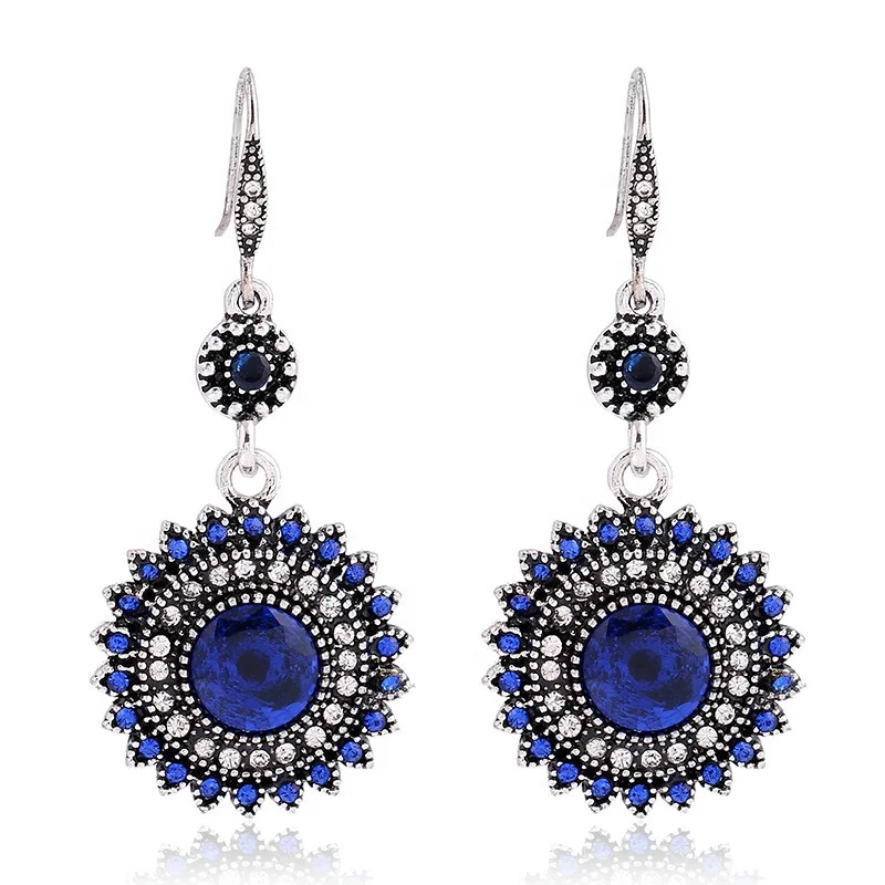 Wholesale new vintage bohemian national style earring sunflower earrings for women