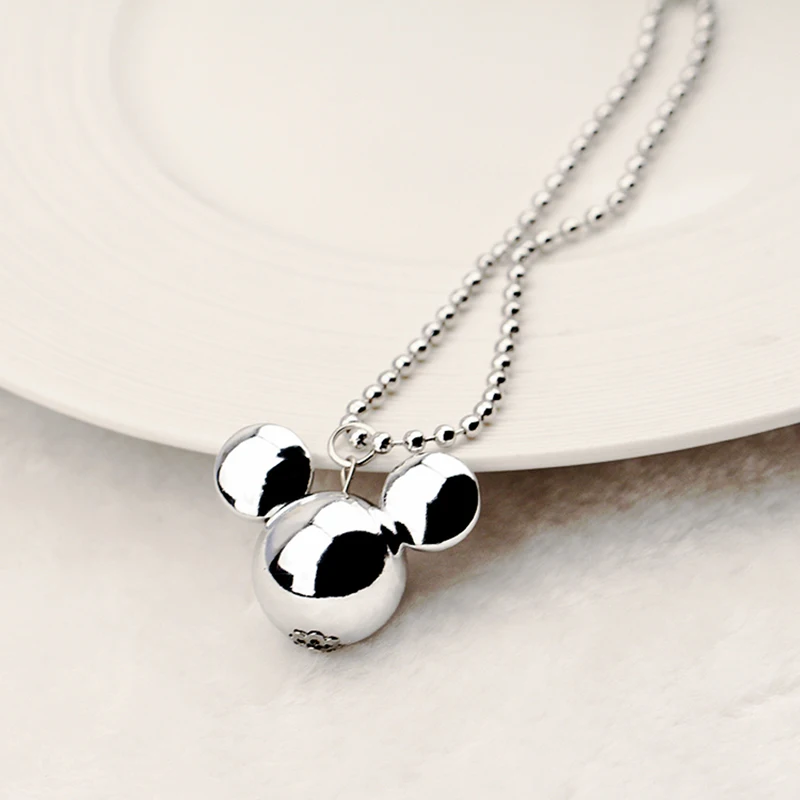 2019 Long Beads Mouse Statement Sweater Chain Bijoux Wild Silver Plated Mickey Pendant Necklaces Jewelry