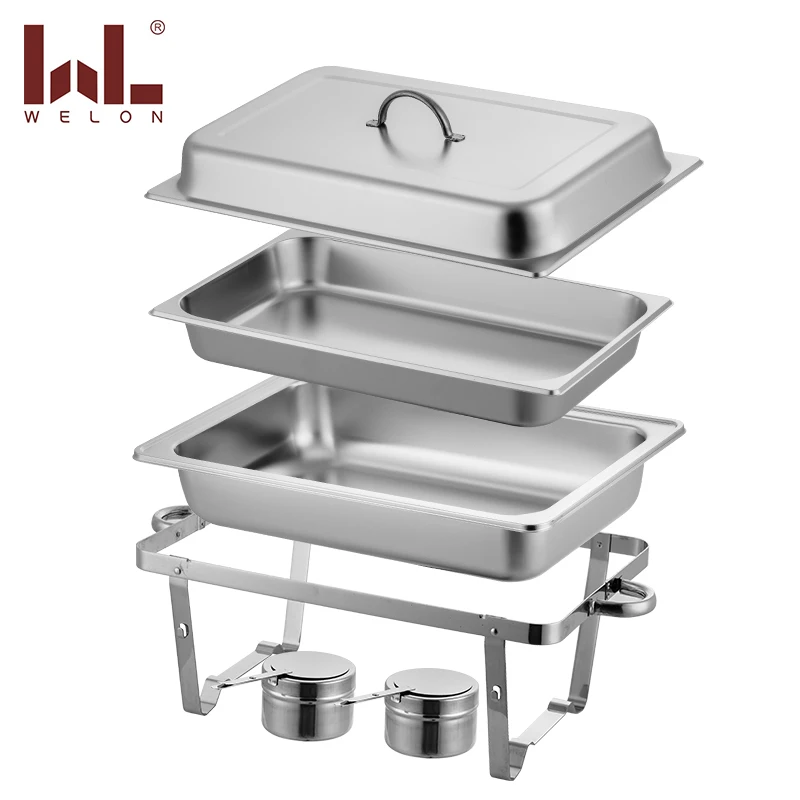 hotel buffet rectangle stainless steel kitchen equipment Capacity 9 liter chaffing dishes for catering