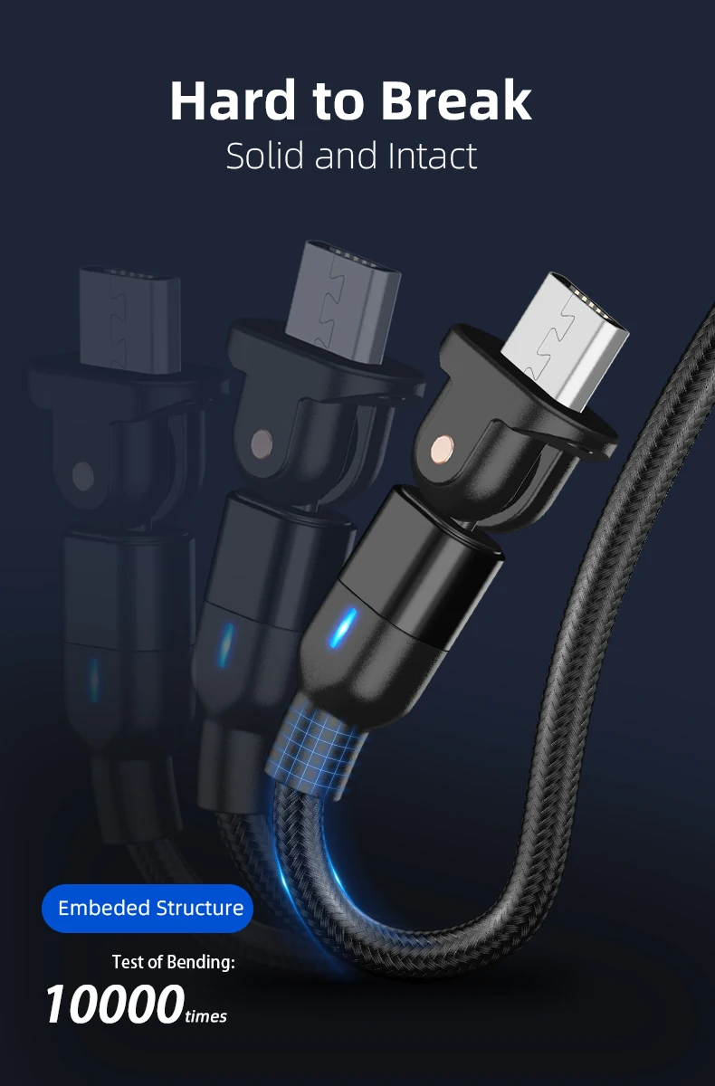 Cheap Price 180 Degree Bending Micro USB Cable for Android Phone Accessories Fast Charging Data Cable - ANKUX.COM