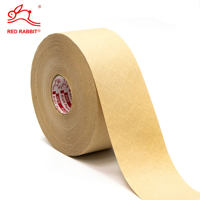 Customized Environmentally Friendly LOGO Printed Self Adhesive Water Activated Reinforced Kraft Paper Tape
