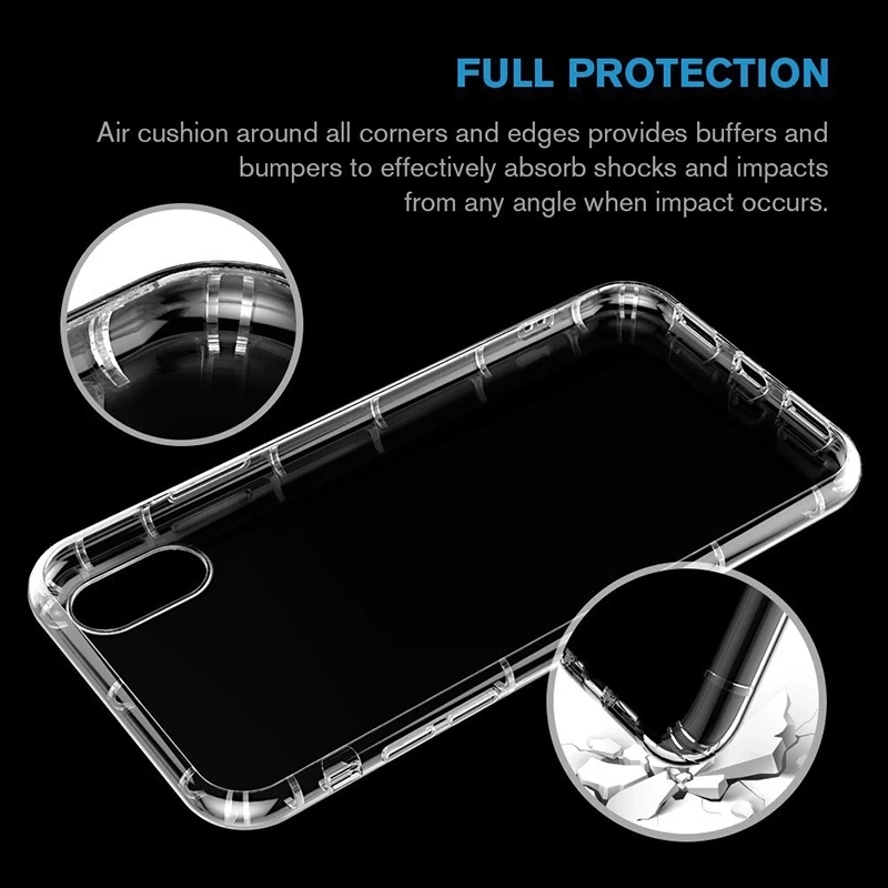 Shockproof Clear Soft Tpu Air Pillow Phone Case For iphone 11 X Xs Mobile Phone Accessories