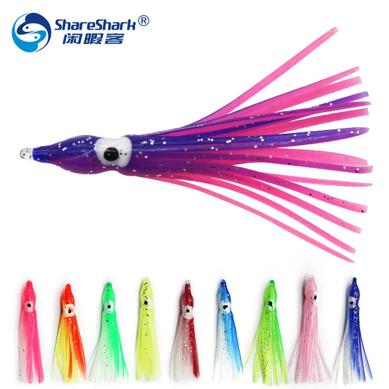 

5-30cm Rubber Squid Skirts Octopus Soft Fishing Lures Tuna Sailfish Baits Mix Colors