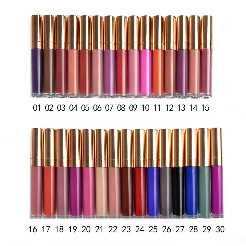 

Accept your logo!40 colors velvet Matte Lip Gloss Waterproof lip glaze long Lasting liquid customized lipstick