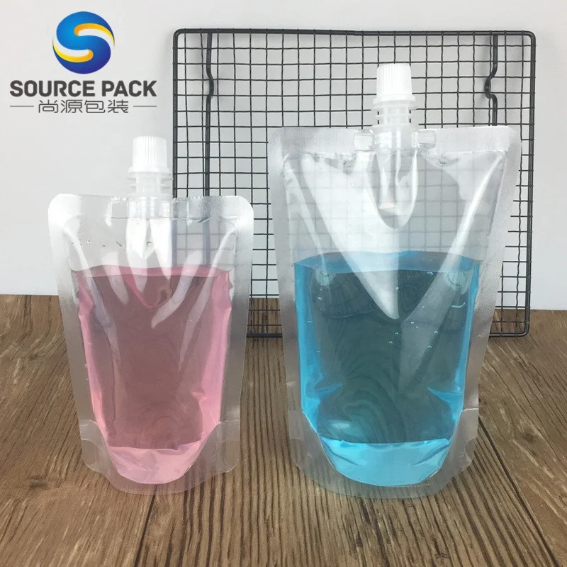 

Compostable Refillable Plastic Stand Up Pouch With Spout For Water Packaging