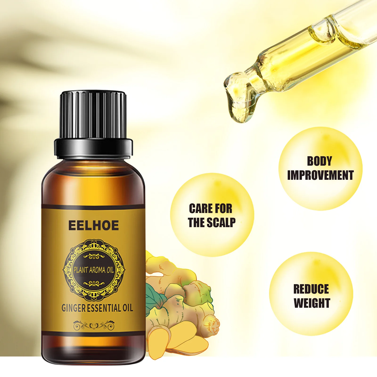 

Hot Sale Slimming Essential Oil Ginger Massage Oil For Losing Weight And Fat Burning