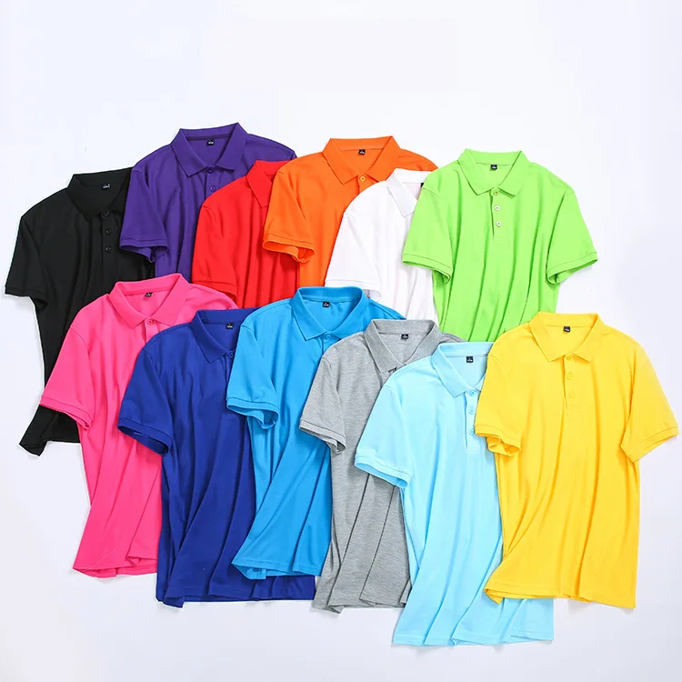

Summer 2021 men's lapel combed cotton pure color short sleeve advertising shirt men's casual POLO shirt manufacturers direct sal