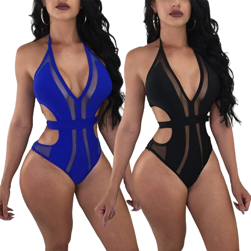 

One Piece Swimsuit Women Deep V Bikini Set Swimwear Snake Sexy Bikinis Leotard Beach Wear Sleeveless Solid Bathing Suit