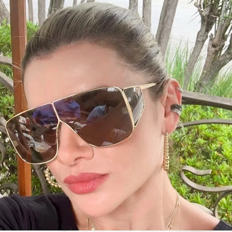 

SKYWAY Europe Street Style Oversized Women Sunglasses China Wholesale Metal Frame Siamese Sun Glasses UV400