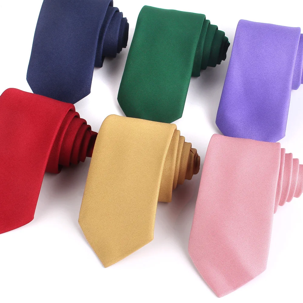 Factory Direct Custom Logo Tie 7cm Candy-Colored  Narrow Version Men's Necktie for Casual Party