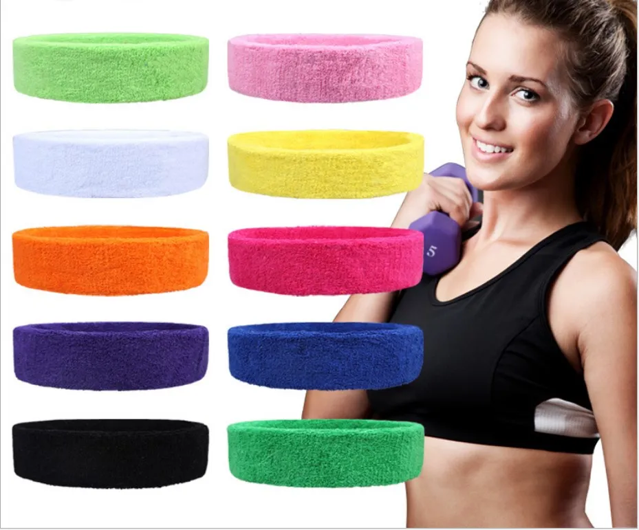 

Unisex Sport Cotton Sweatband Headband for Men Women Yoga Hairband Gym Stretch Head Bands Strong Elastic Fitness Basketball Band