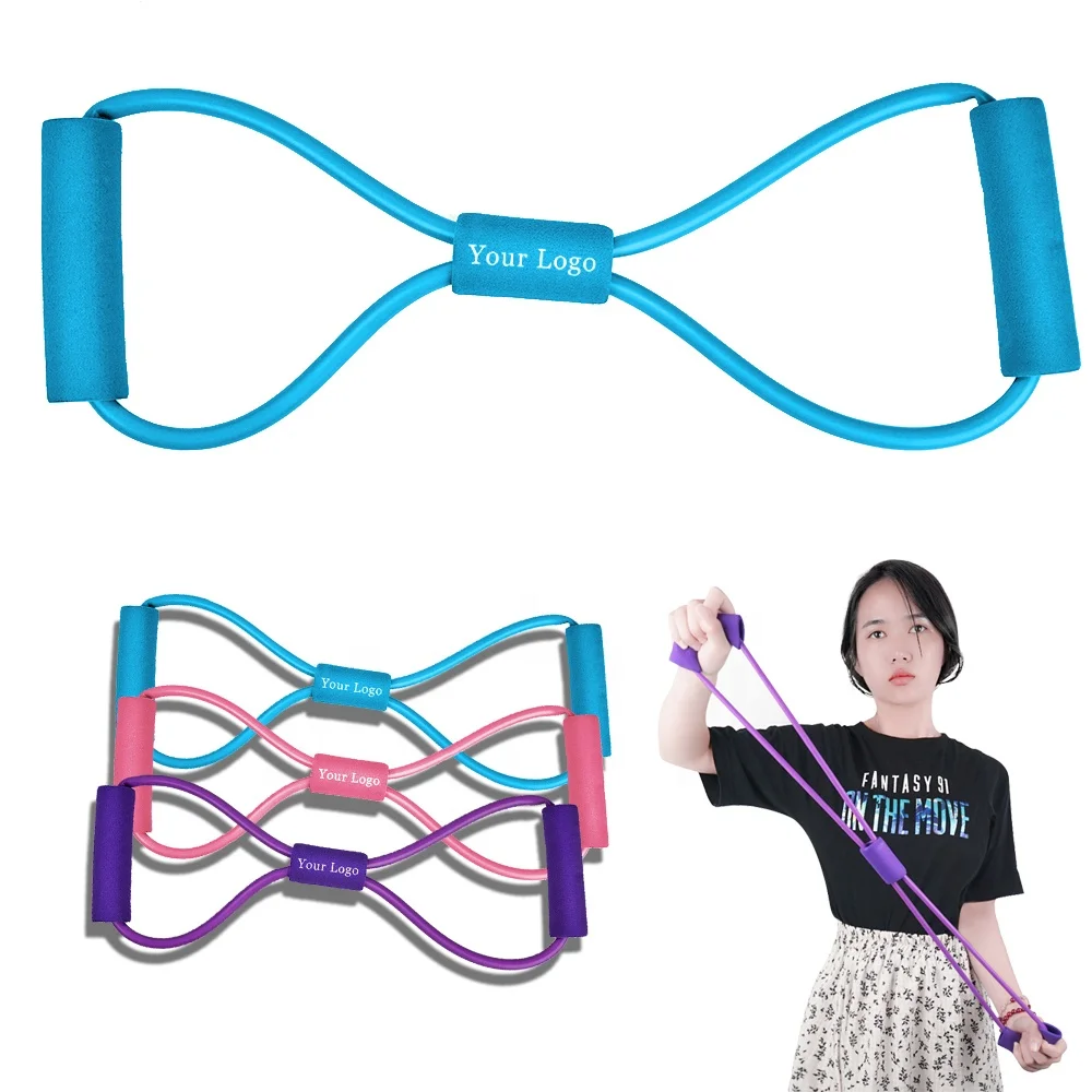

New Arrival 8-Shaped Pull Rope Home Use Yoga Resistance Bands Yoga Pull Rope Fitness, Pink / blue / purple
