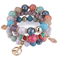 

Fast Delivery Time Fashion Peace Charm Bracelet Wholesale Price Stocks Beads Jewelry DIY Style Cheap Layer Bracelet For Women