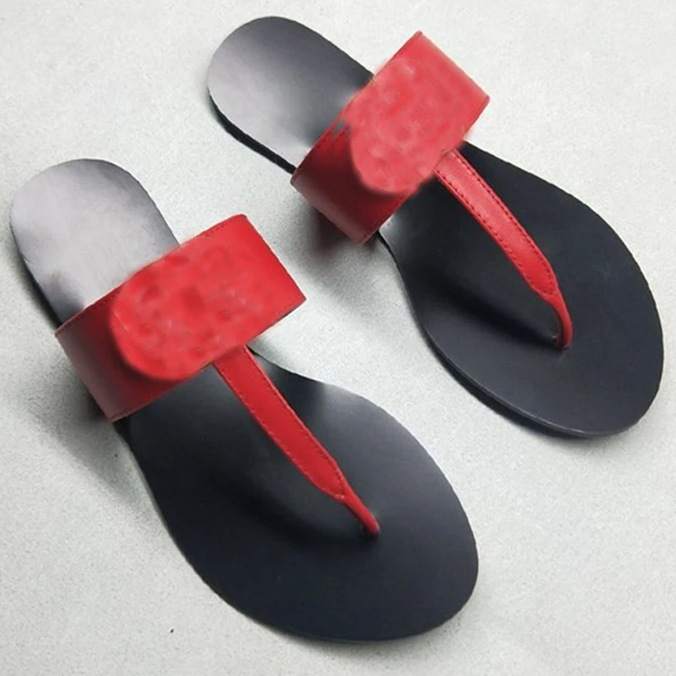 

European And American Women's Flip-flop Slippers Metal Buckle Low-heeled Beach Sandals Summer Flat Flip-flop, 14 colors