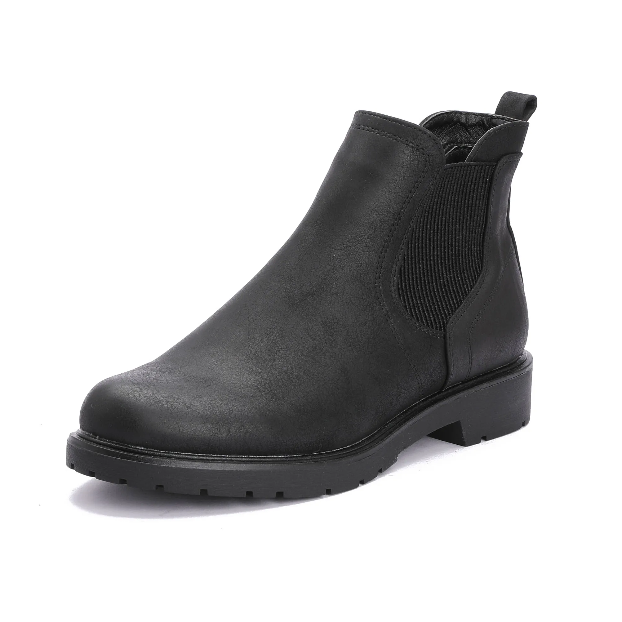 

Exported good quality Elegant boots women rounded toe shoes shoes women leather ankle boots casual boots, Black