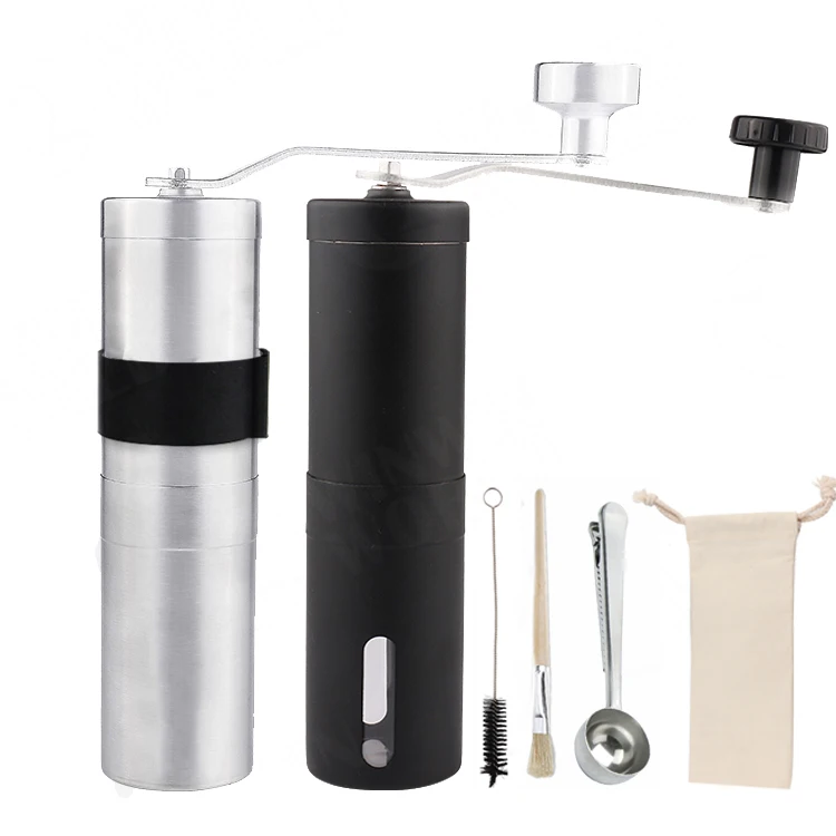 

Premium Stainless Steel Manual Coffee Grinder with Adjustable Ceramic Grinder, Brushed Hand Coffee Grinder with Bean Burr Mill, Customized
