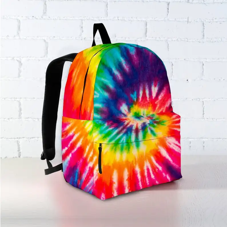 

Personalized Art Cute Rainbow Tie Dye Backpack