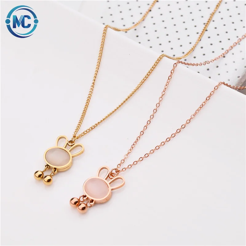 

2021 new shell rabbit necklace titanium steel shell rabbit necklace