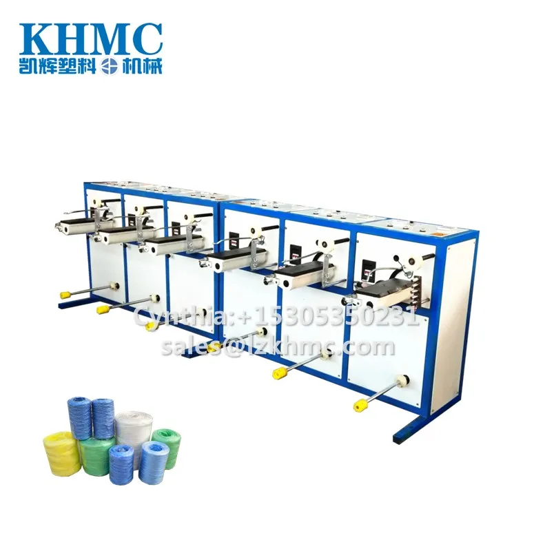 
plastic rope pp pe pet baler twine coil winding machine thread yarn spool rewinder 