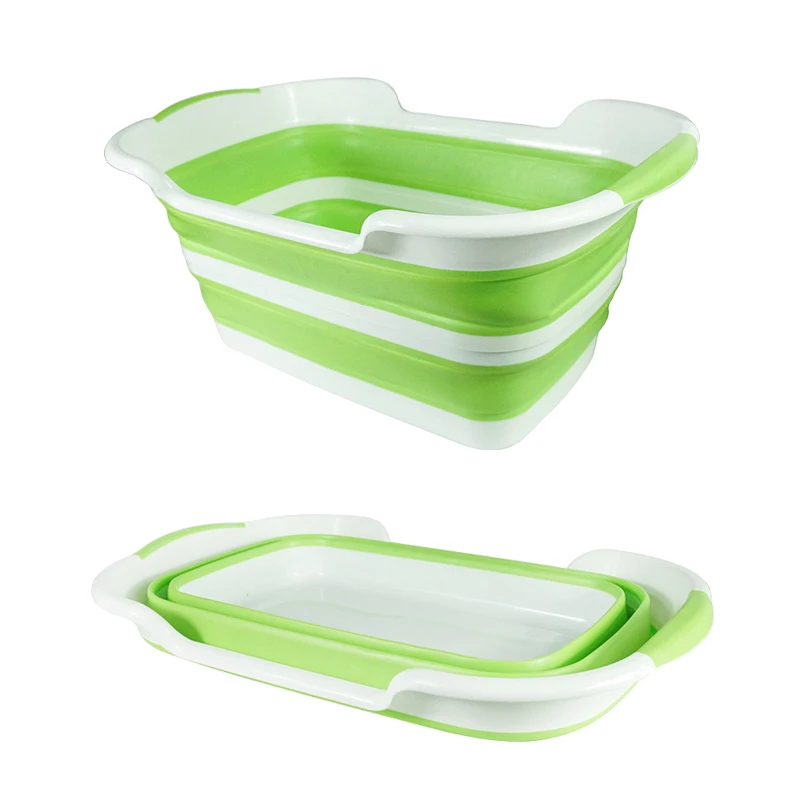 

Hot Selling China Manufacturer Fold Up Jerribag Clothes Toy Plastic Storage Bucket Portable Foldable Laundry Basket