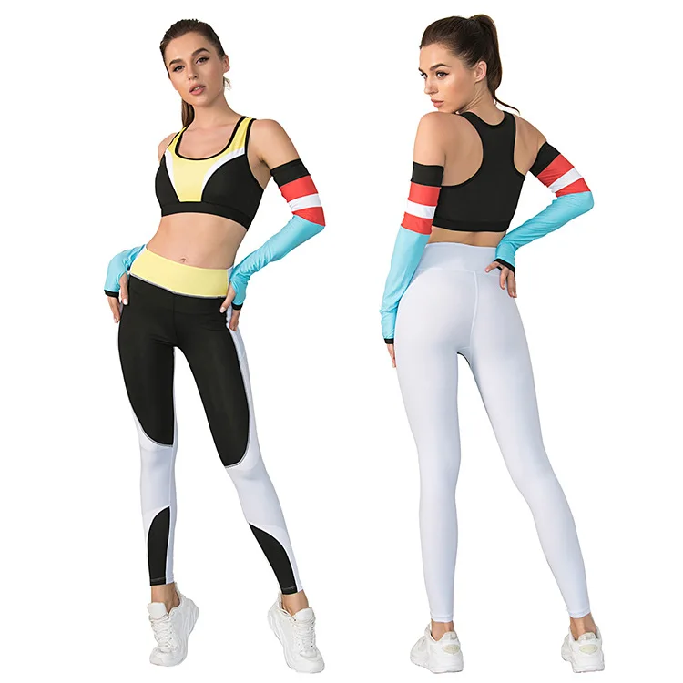 

2021 Hot Selling High Waist Yoga Set Sexy Sport Bra Active Wear Women Summer Set, As the picture show