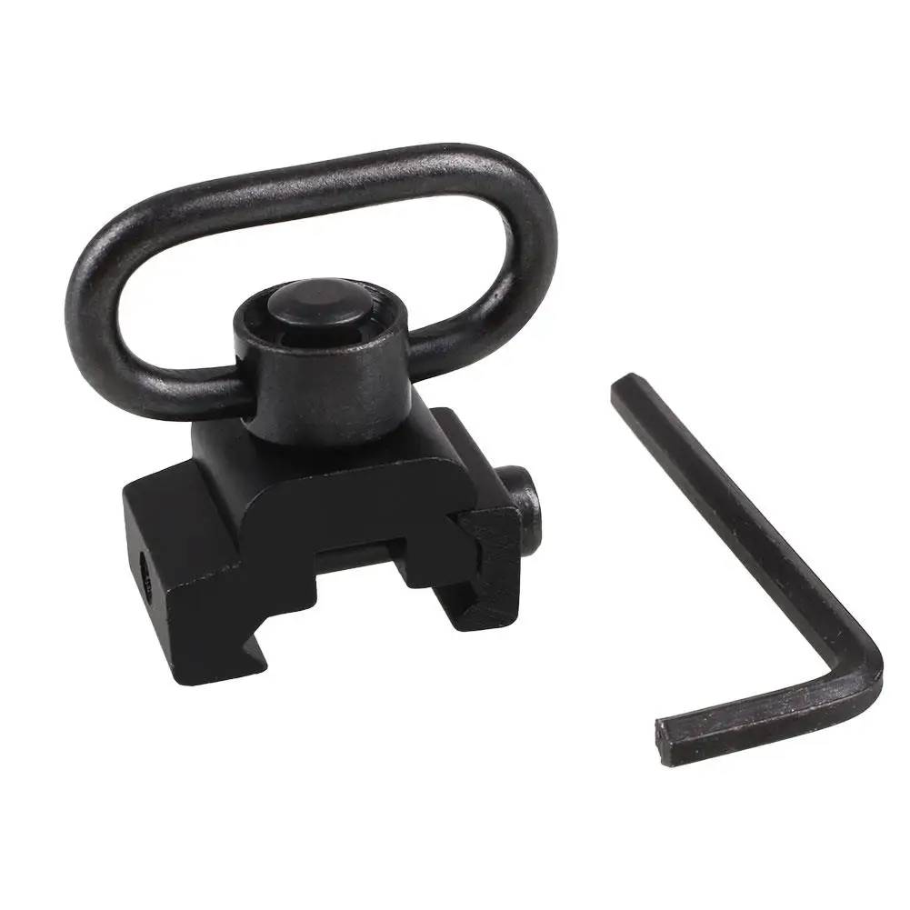 

Fyzlcion Quick Release Detach Push Button Sling Swivel Adapter Set Picatinny Rail Mount Base Connecting Sling Ring, Black