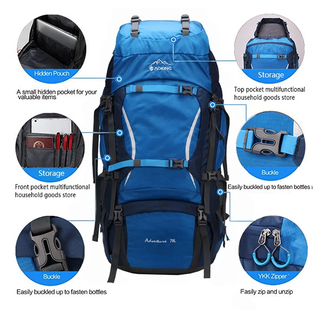 

60l adventure backpack rucksack backpack hiking waterproof backpack for hunting