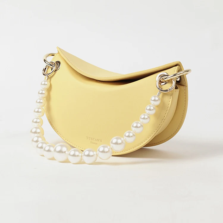 

2021 Hot Selling Genuine Low Pricecanvas Bag Chain Bag For Women Handbags Pearl Chain Bag Supply By China, 2 colors