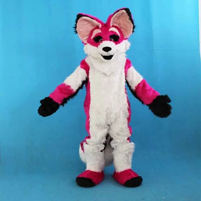 

Enjoyment CE Halloween Long Fur Husky Fox Dog Mascot Animal Costume For sale