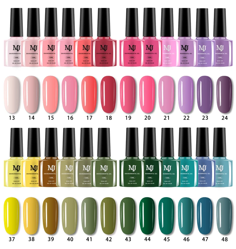 Mj Brand Colored Bottle 96 Colors 10ml Uv Gel Nail Polish Set 12 Colors Set Uv Gel Nail Polish Buy Gel Nail Polish Set Gel Nail Polish Colors Uv Gel Nail Polish Product On