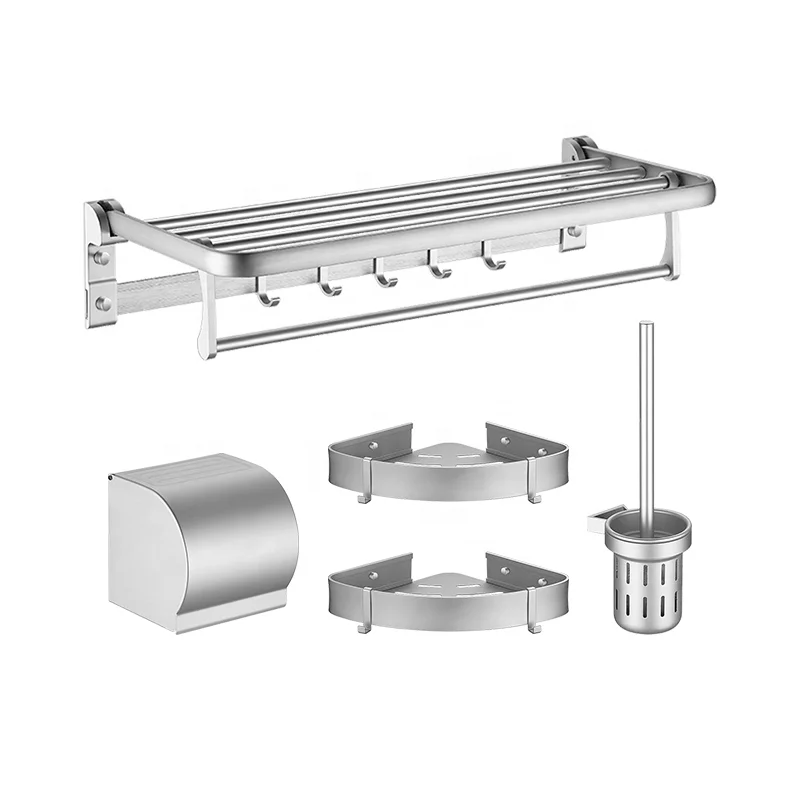 

Bathroom hardware pendant set bathroom space aluminum folding pendant bathroom