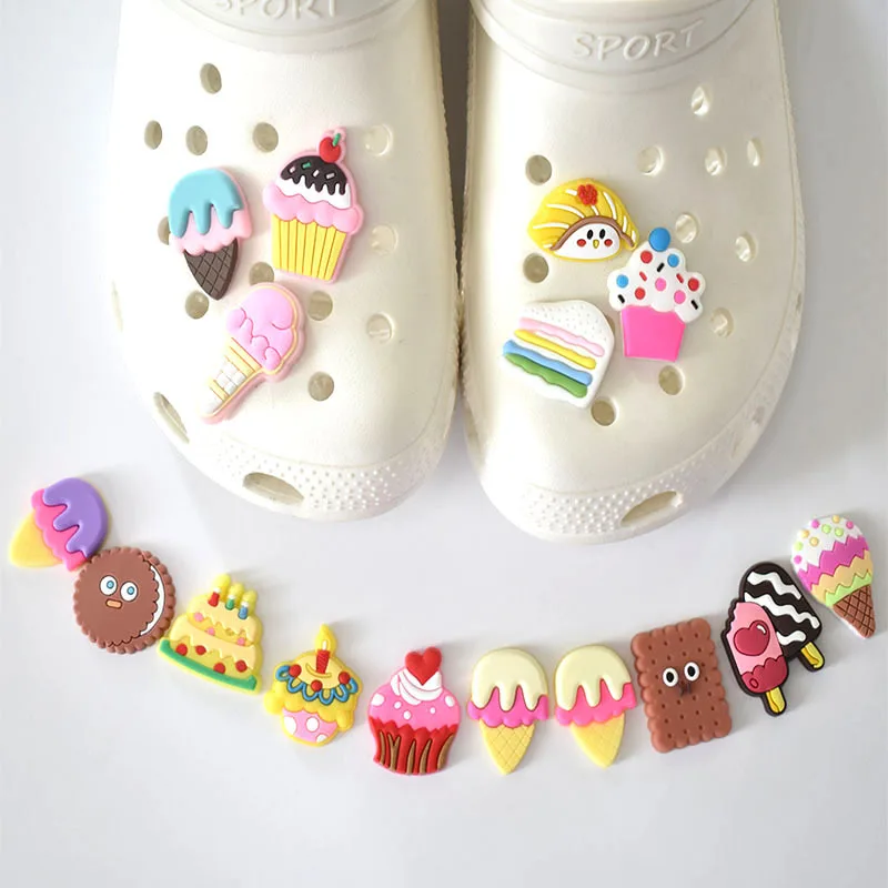 

diy3d cartoon food pattern luxury crocodile leather shoes decoration accessories, As picture/custom