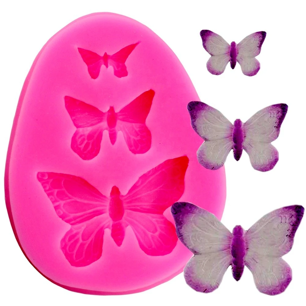 

1Pcs Sugarcraft Butterfly Silicone molds fondant mold cake decorating tools chocolate moulds wedding decoration mould, As shown