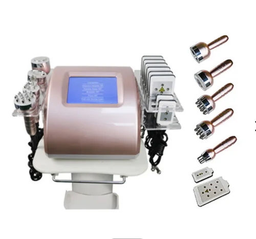 

CE Newest Salon Use 6 in 1 Ultrasonic RF Vacuum li po for Body and Face Cavitation Machine Body Slimming