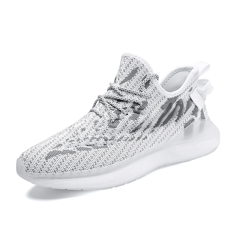 

2021 Hot Sale Men BreathableHigh elastic flying weave luminous Sports Shoes