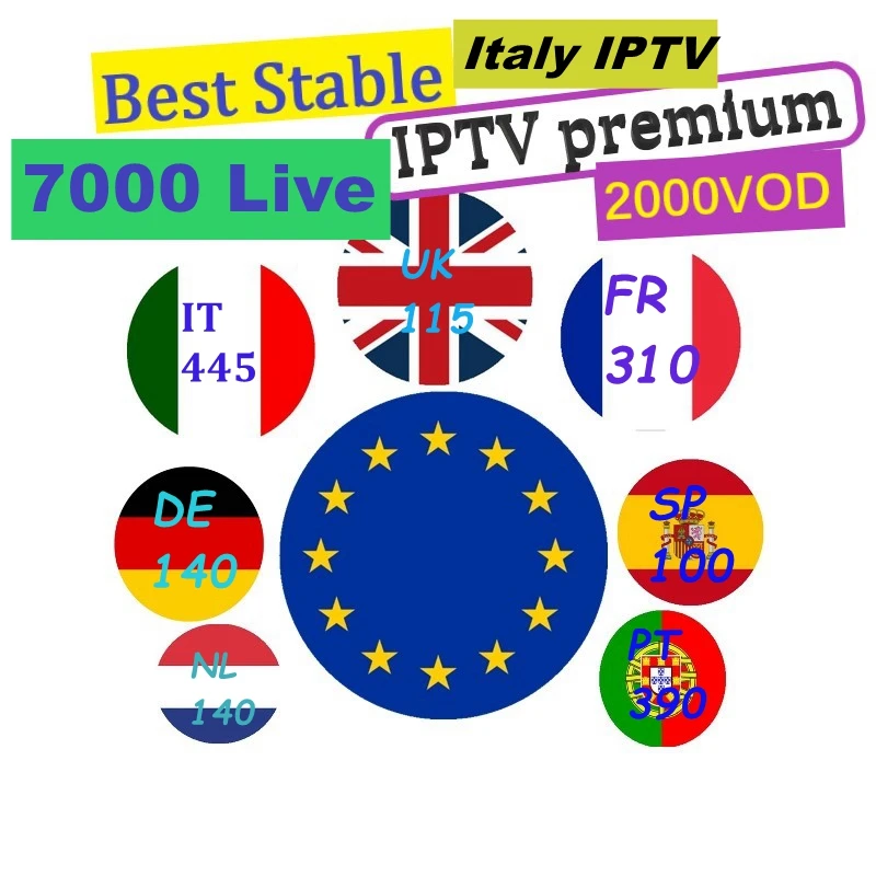 7000+ channels EX YU Italy iptv account free Turkey Latino 12  months iptv subscription europe m3u with adult Turkish