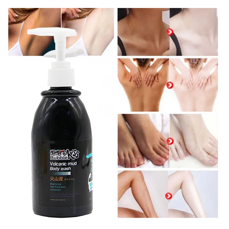 

Volcanic Mud Cleaning Fluid Whole Body Wash Fast Whitening Deep Clean Skin 250ML Skin Moisturizing Exfoliating Body Shower Gels