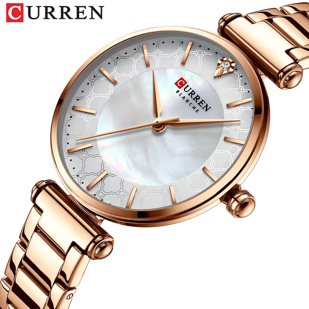 

Curren 9072 Luxury Diamond Quartz Watches for Women Stainless Steel Water Proof Watches Ladies Wrist