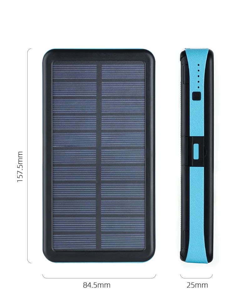OEM Flashlight Solar Charger Portable QC3.0 PD Type C Fast 4 USB 10000mAh 20000mAh Power Bank for Outdoors Camping - ANKUX.COM