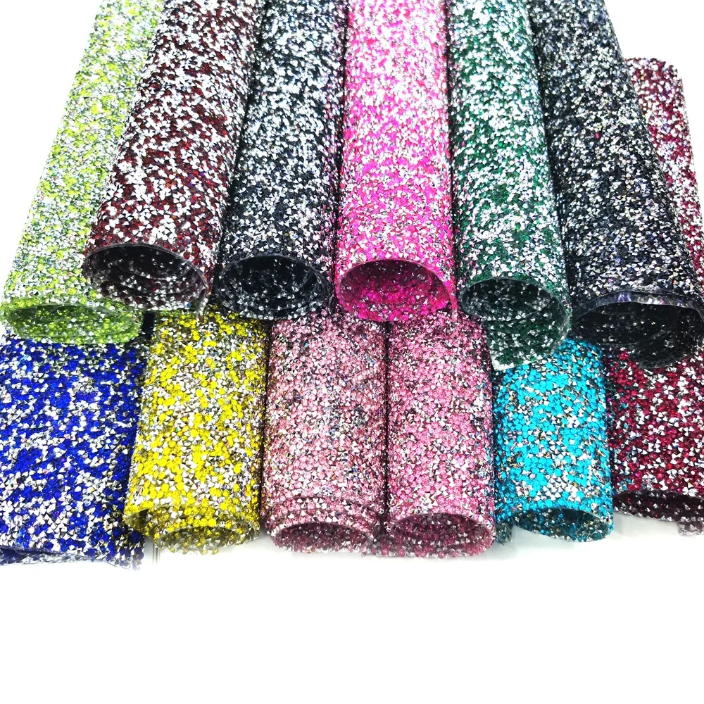 

S187 Fabric Iron On Crystal Trimmings Banding Hot Fix Rhinestone Mesh cuttable DIY Art accessories