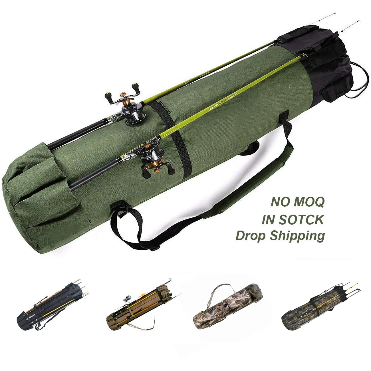 

Wholesale Waterproof Portable Heavy Duty Large Capacity Fly 155cm Holder Colourful Carrying Case Hard Fishing Tackle Rod Bag, Green, black,khaki,camo