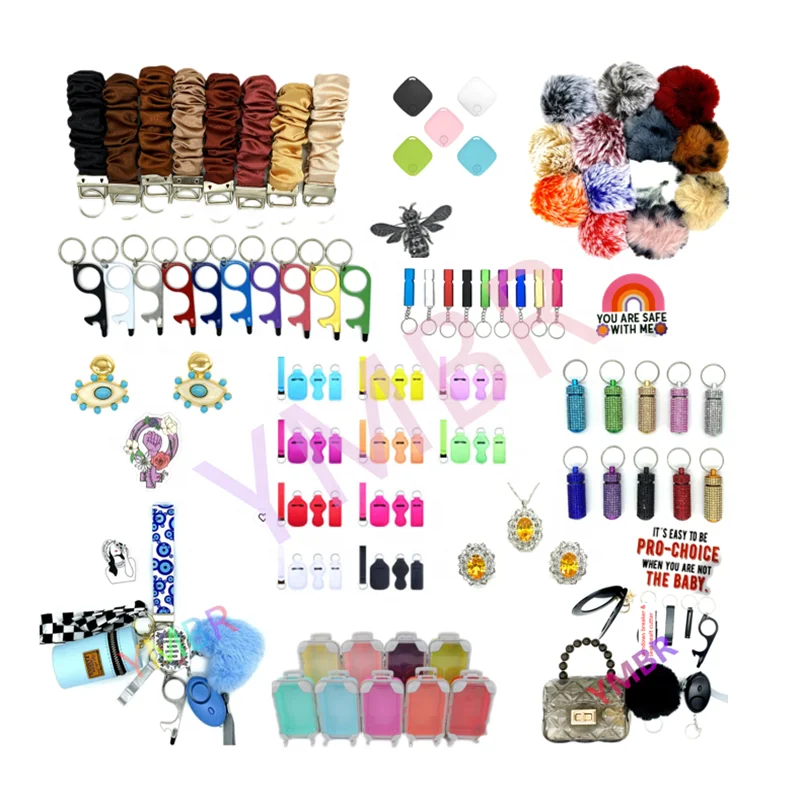 New Product Gift Self Defense Keychain Set Products Safety For Woman Self Defence Keychain Supplies