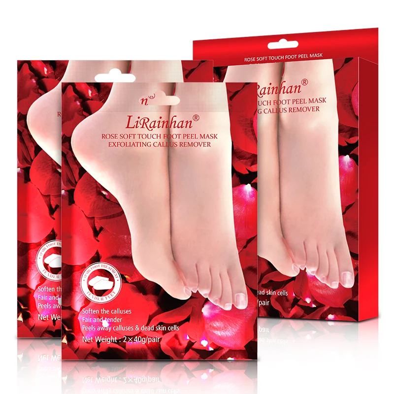 

Private Label Korean Foot Skin Care Organic Rose Footmask Exfoliating Exfoliating Foot Peal Mask Peeling Foot Mask