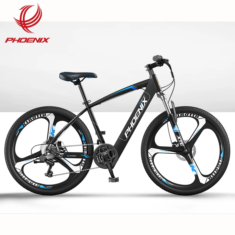 

Phoenix BLACK&BLUE 26"9.6AH 3 spoke wheel Electric Mountain Bike lithium battery electric bicycle