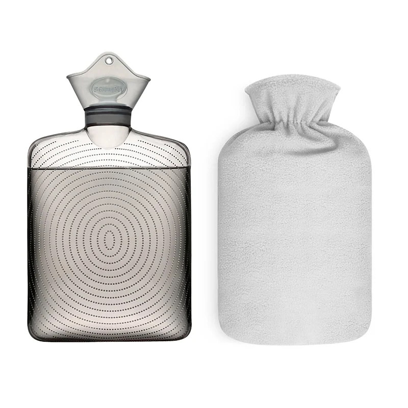 
2L PVC Water-filling Hot-Water Bags with Fleece Cover 