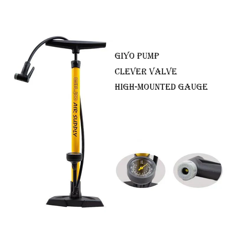 

GIYO BICYCLE PUMP CLEVER VALVE 160PSI BICYCLE FLOOR PUMP WITH PRESSURE GAUGE AIR PUMP FOR BICYCLE