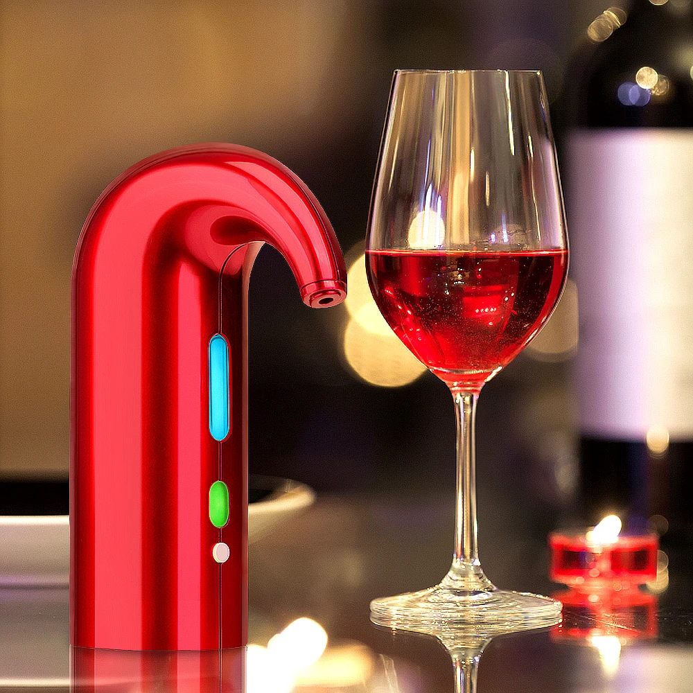 

2021 Smart Electronic Aerating Wine Bottle Cooler Wine Decanter Aerator Pourer Dispenser Set Electric Wine Aerator for Sale, Customized color