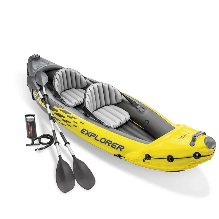 

In stock Cheap For Sale INTEX Explorer Kayak 68307 2 Person Oars Inflatable Paddle Kayaks Rowing Boats