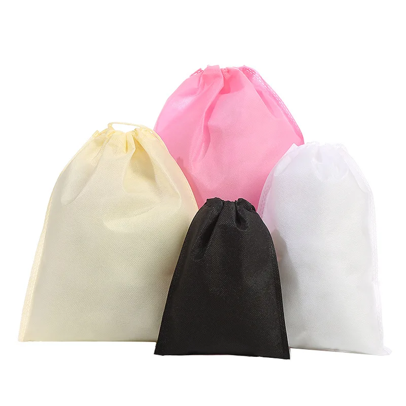 

High Quality Kid non-woven t-shirt bag Drawstring Bags Travel Pouch Storage Clothes Shoes Bag Non-woven School Backpack Portable, 4color