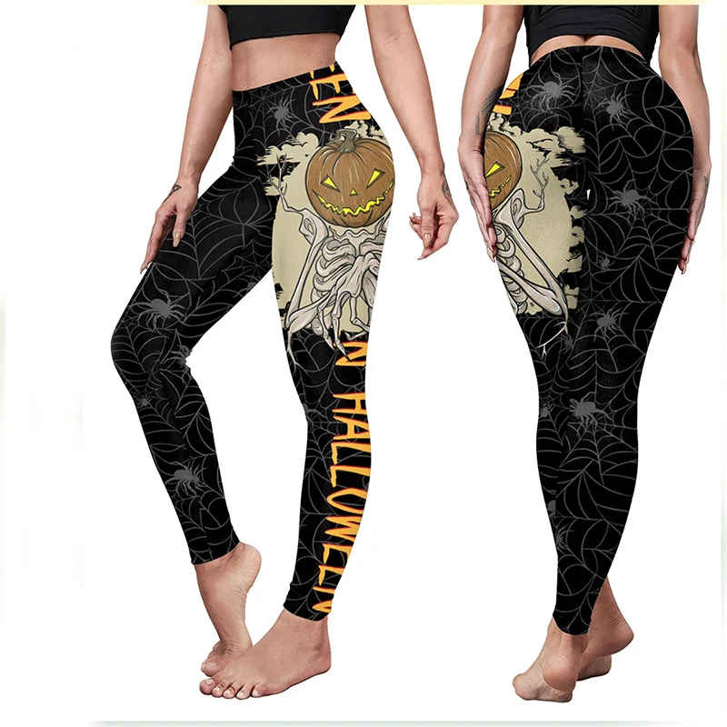 

Cheap Wholesale 2021 Fall Fashion High Waist Bodycon Halloween Graphic Sweatpants Woman, Picture
